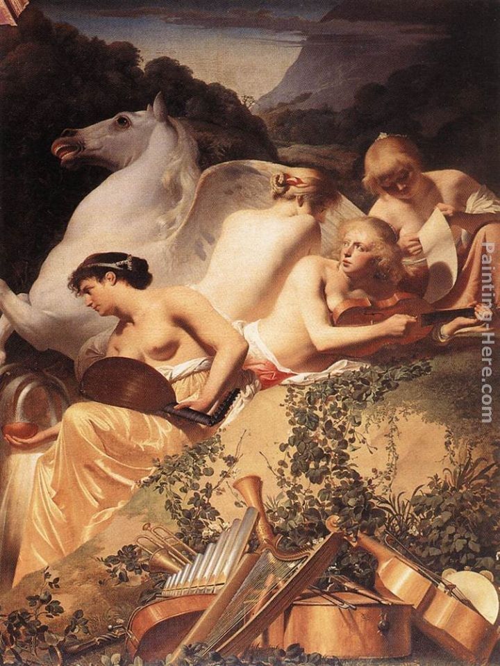 Caesar van Everdingen The Four Muses with Pegasus